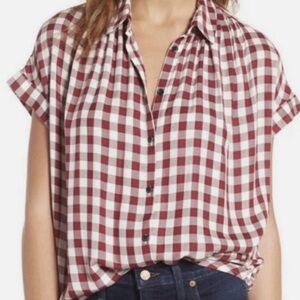 Madewell Central Shirt in a red/burgundy and white gingham check pattern